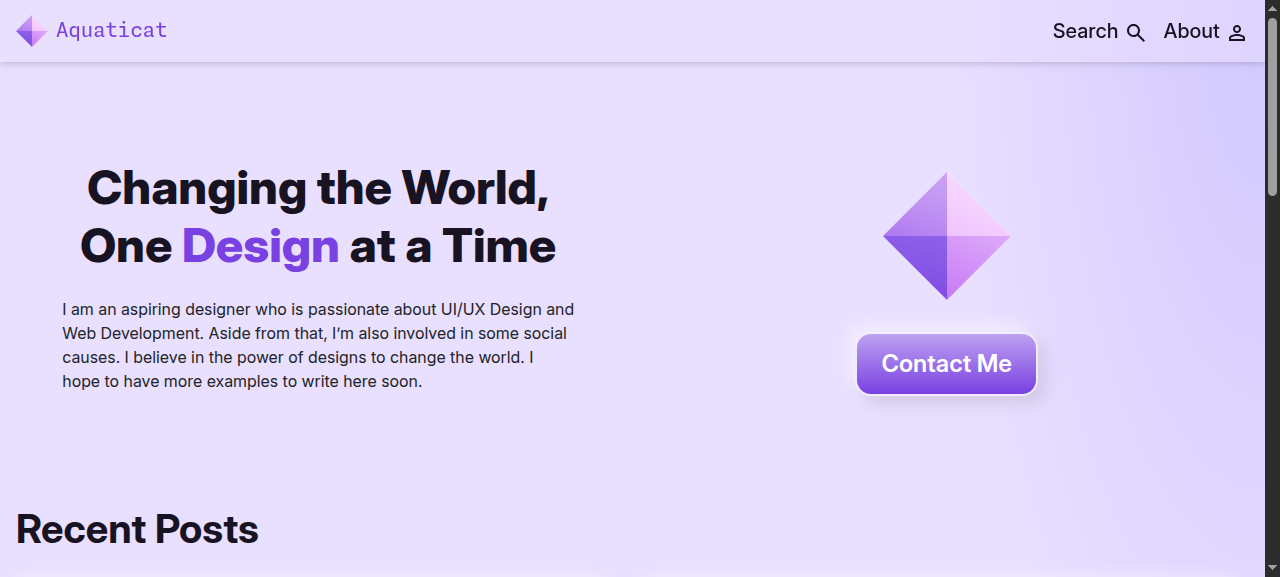 Portfolio website homepage